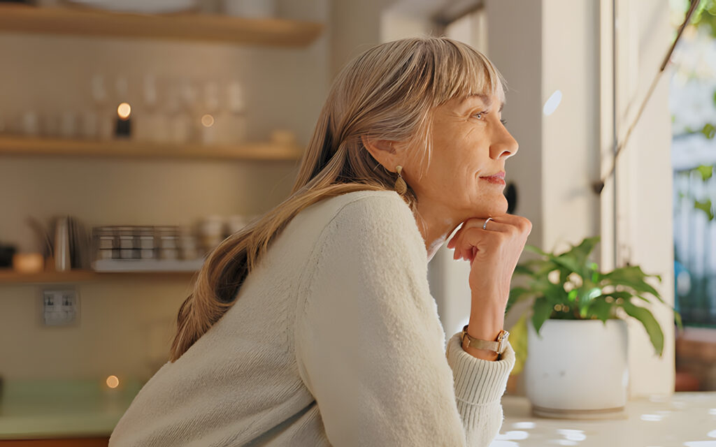 Guardare fuori dalla finestra con una visione più nitida dopo l’intervento di cataratta a Milano