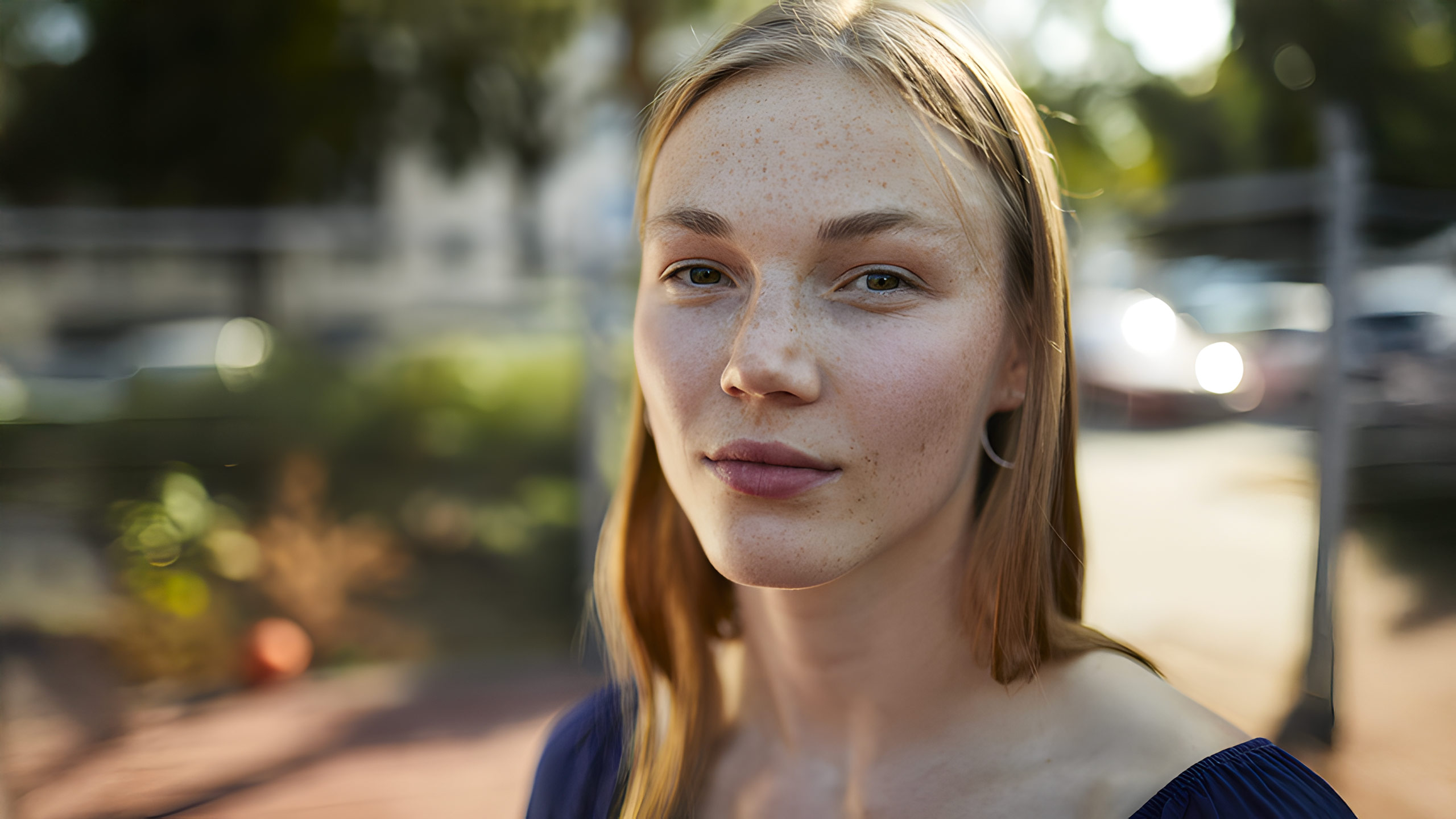 Ragazza che sorride serena, vista ottimale con la prevenzione delle mosche volanti a Milano